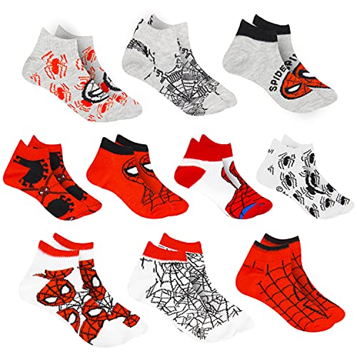 Marvel Spiderman Boys Assorted 10-Pack Athletic Low Cut No Show Socks, Youth Ages 3-7, Version 1 Marvel Spiderman Boys Assorted 10-Pack Athletic Low Cut No Show Socks, Youth Ages 3-7, Version 1 von Marvel