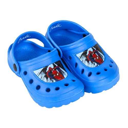 Marvel Spiderman Clogs für Jungen, Leichte Sommersandalen im Spider-Man Design, Kindergeschenk, Größe EU 24/25 | Blau von Marvel