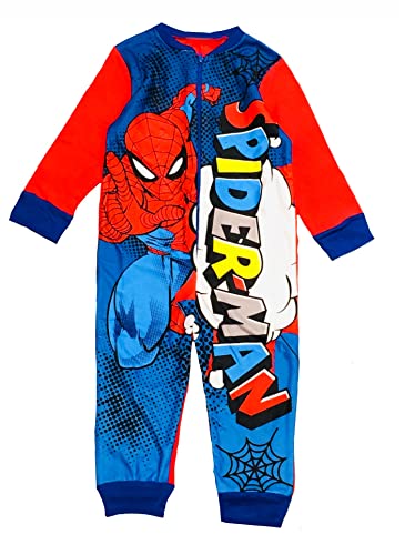 Marvel Spiderman Fleece-Einteiler für Jungen oder Mädchen, All-in-One-Pyjama, Schlafanzug für Kinder, Alter 5-6 Jahre von Marvel
