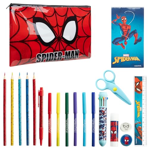 Marvel Spiderman Gefülltes Federmäppchen Jungen mit Stiften & School Supplies - Geschenke für Jungs von Marvel