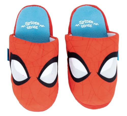 Marvel Spiderman Hausschuhe | Spiderman Hausschuhe für Kinder | Spiderman Hausschuhe Textilsohle, rot, 32/33 EU von Marvel