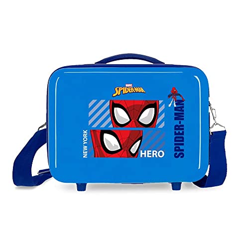Marvel Spiderman Hero Kulturbeutel, anpassbar, mit Schultertasche, Blau, 29 x 21 x 15 cm, starr, ABS 9,14 l von Marvel
