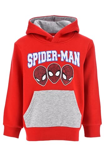 Marvel Spiderman Hoodie für Jungen, Weiches Textil Sweatshirt mit Kapuze, Kapuzenpullover Geschenk für Kinder, Größe 3 Jahre | Rot von Marvel