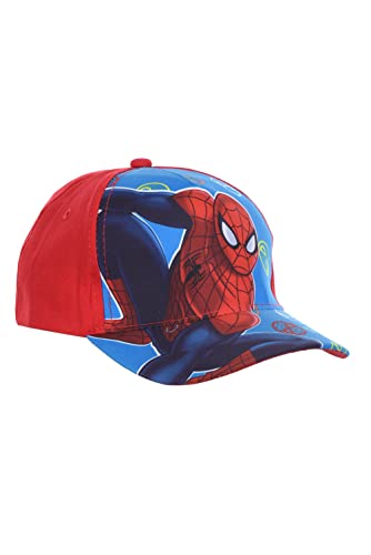 Marvel Spiderman Hut für Jungen, Baseball Kappe, Spiderman Design, Kinder-Sommermütze, Geschenk für Jungen, Verstellbare Hut | Rot von Marvel