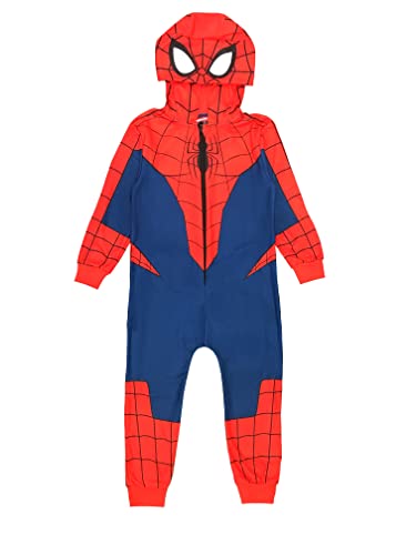 Marvel Spiderman Jungen Einteiler mit Kapuze, Rot/Blau, Alter 2-10 Jahre, blau / rot, 104 von Marvel