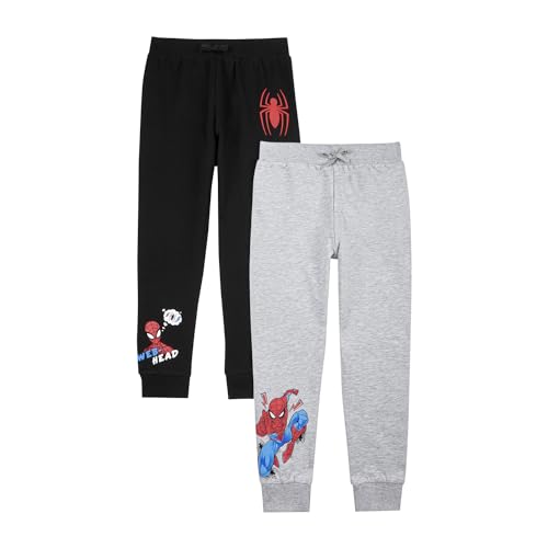 Marvel Spiderman Jungen Jogginghose, 2er-Pack, 2er-Pack, Geschenke für Kinder, schwarz / grau, 3-4 Jahre von Marvel