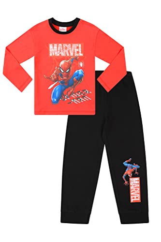 Marvel Spiderman Jungen-Pyjama-Set, lang, Baumwolle, rot, 116 von Marvel