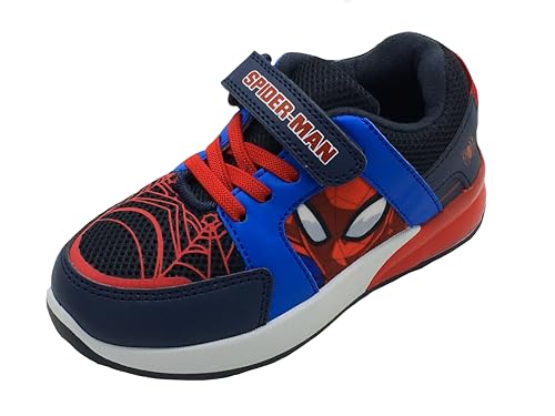 Marvel Spiderman Jungen Sneaker, Blau/Rot mit Blinklichtern, Größe 40-47, blau, 28 EU von Marvel