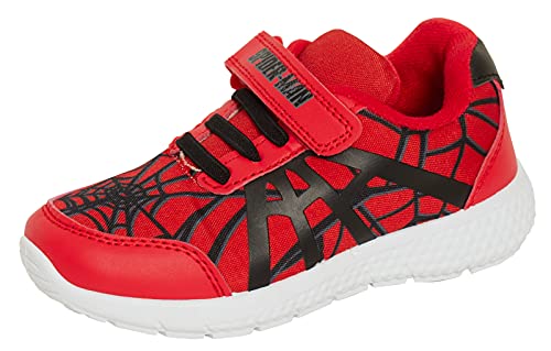 Marvel Spiderman Jungen Turnschuhe Kinder Sportschuhe Kinder Avengers Easy Fasten Running Skate Schuhe Pumps, rot, 32 EU von Marvel