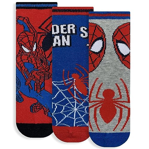 Marvel Spiderman Kindersocken Set 3 Paar aus Baumwolle 6223, Mehrfarbig 2, 23-26 von Marvel