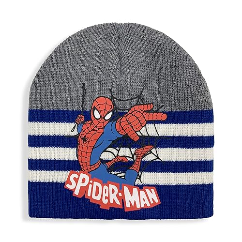 Marvel Spiderman Mütze für Kinder, Winter, Mütze für Jungen 6233, blau, 46 von Marvel