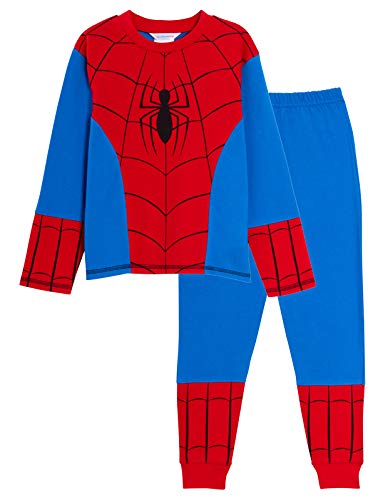 Marvel Spiderman-Pyjama für Jungen, für Kinder, volle Länge, Pyjama, Avengers Nachtwäsche Set, rot / blau, 86-92 von Marvel