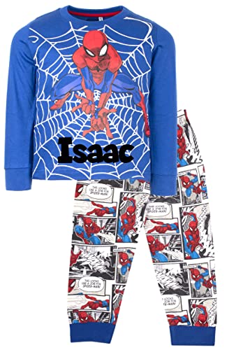 Marvel Spiderman – Roter Langarm-Pyjama mit Spiderman-Design – Nachtwäsche aus 100% Baumwolle – Offizielles Merchandise von Marvel