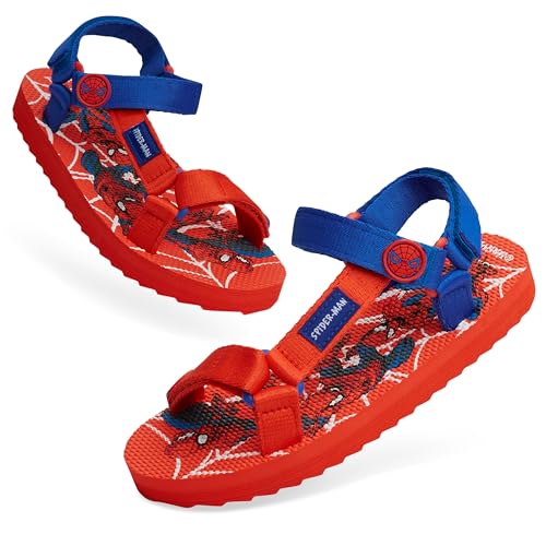 Marvel Spiderman Sandalen Jungen, Sommer Sandalen mit Verstellbaren Riemen - Geschenke für Jungs (Rot, 28 EU) von Marvel