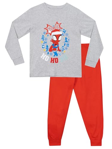 Marvel Spiderman Schlafanzug | Spidey Schlafanzug Kinder | Pyjama Weihnachten | Grau 104 von Marvel