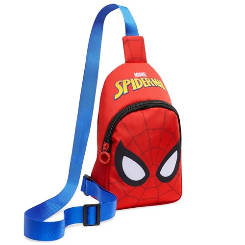 Marvel Spiderman Sling Bag Kinder, Brusttasche Umhängetasche mit Verstellbarem Gurt - Geschenke für Jungs von Marvel