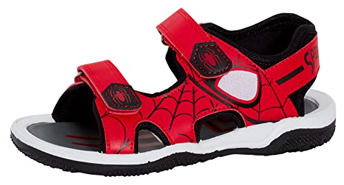 Marvel Spiderman Sportsandalen für Kinder Open Toe Easy Fasten Sliders Sommerschuhe Rot/Schwarz 11 UK Kind von Marvel