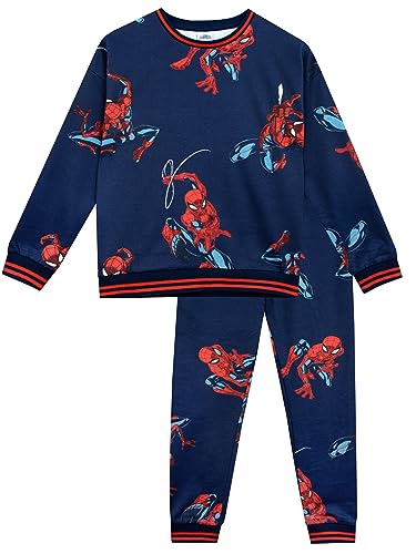Marvel Spiderman Trainingsanzug Kinder | Spiderman Outfit für Jungen | Offizielles Spiderman Kleidung Blau 134 von Marvel