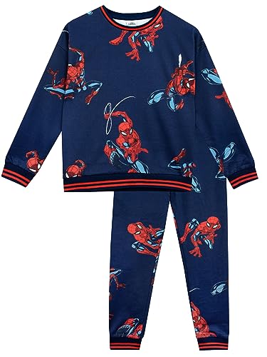 Marvel Spiderman Trainingsanzug Kinder | Spider man Outfit Für Jungen | Offizielles Spider-Man Kleidung Blau 134 von Marvel
