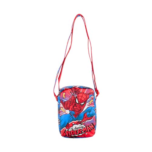 Marvel Spiderman Tasche für Jungen, Umhängetasche im Spider Man Design, Verstellbare Tasche, Geschenk für Kinder und Jugendliche von Marvel