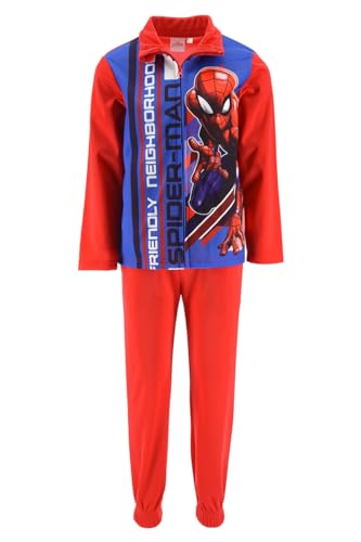 Marvel Spiderman Trainingsanzug für Jungen, Spiderman 2-Teiliges Set für Jungen, Rot Sportanzug, Sweatshirt und Hose, Geschenk für Jungen | Größe 6 Jahre - Rot von Marvel