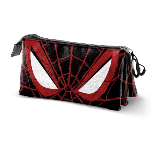 Marvel Spiderman Vision-Dreifach Federmäppchen, Schwarz, 23 x 11 cm von Marvel