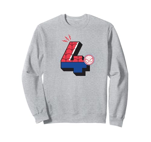 Marvel Super Heroes Spider-Man Numbers 4 Fourth 4th Birthday Sweatshirt Marvel Super Heroes Spider-Man Numbers 4 Fourth 4th Birthday Sweatshirt von Marvel