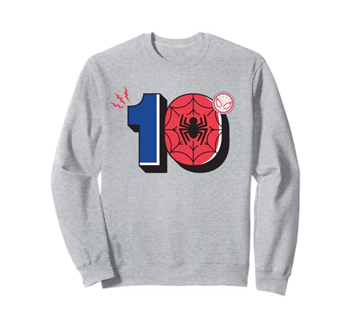 Marvel Super Heroes Spider-Man Numbers Tenth 10th Birthday Sweatshirt Marvel Super Heroes Spider-Man Numbers Tenth 10th Birthday Sweatshirt von Marvel