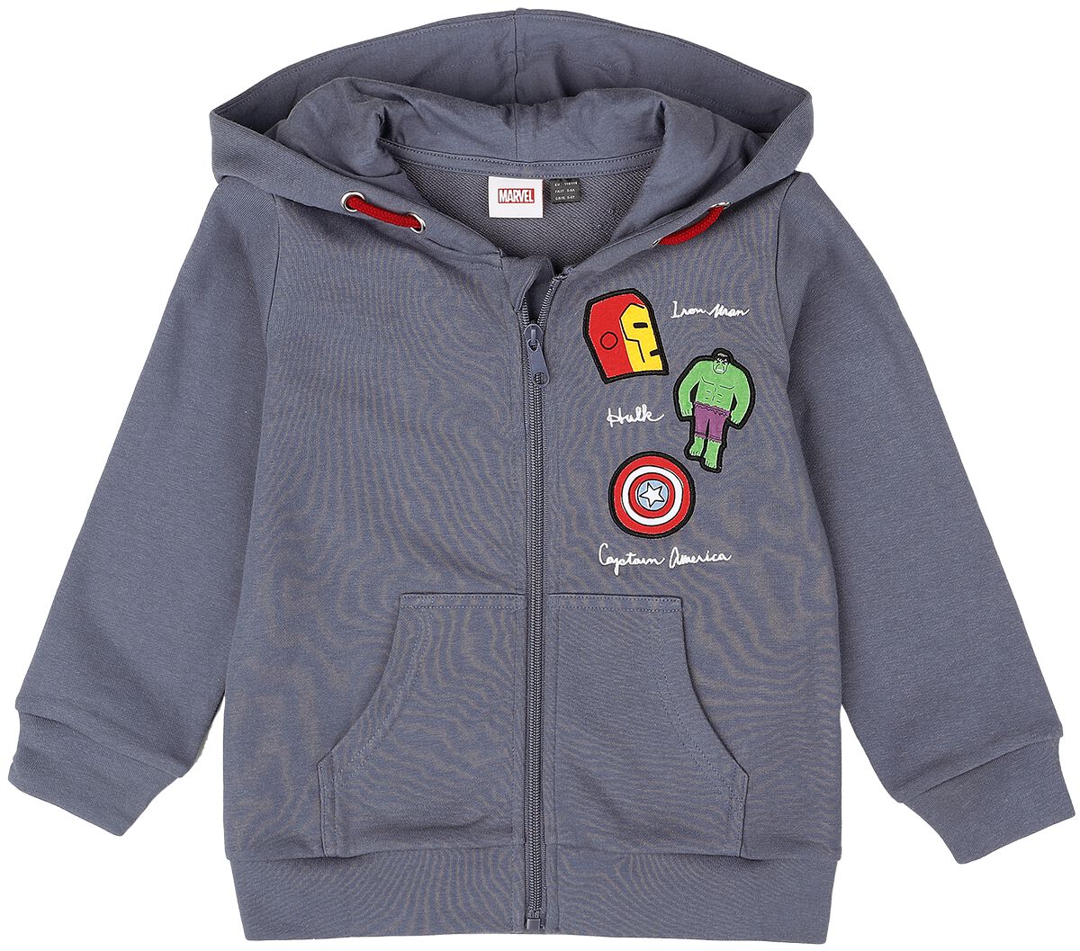 Marvel Superheroes Kinder-Kapuzenjacke blaugrau in 104 von Marvel