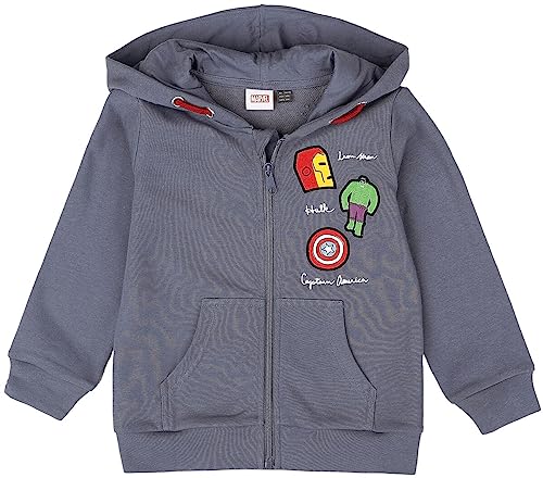 Marvel Superheroes Unisex Kinder-Kapuzenjacke blaugrau 104 von Marvel