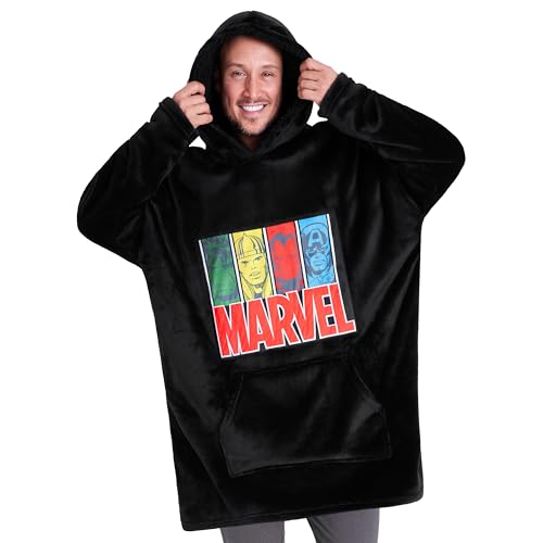 Marvel Übergroße Hoodie Decke Herren Kapuzenpullover Avengers (Schwarz) von Marvel