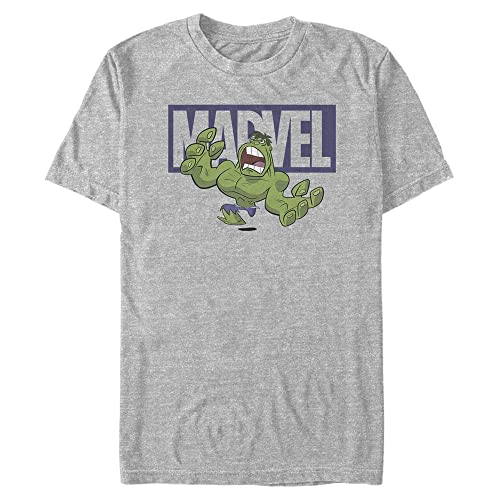 Marvel Unisex Avengers Classic-Brick Hulk Organic Short Sleeve T-Shirt, Melange Grey, S von Marvel