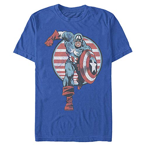 Marvel Unisex Avengers Classic Captain Charge Organic Short Sleeve T-shirt, Leuchtend Blau, M von Marvel