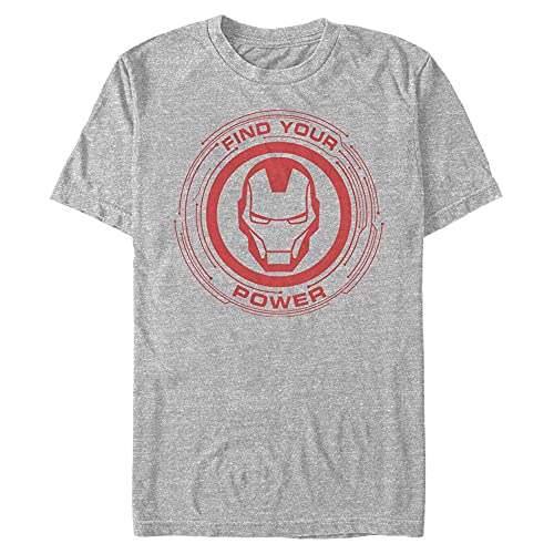 Marvel Unisex Avengers Classic Power Of Iron Man Organic Short Sleeve T-shirt, Melange Grau, S von Marvel