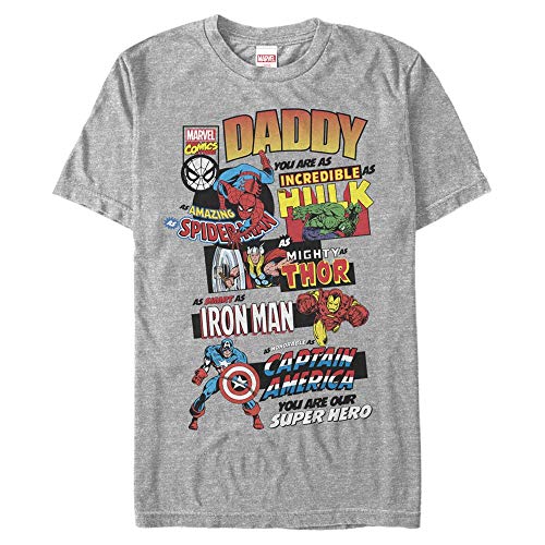 Marvel Unisex Avengers Classic Ultimate Dad Organic Short Sleeve T-shirt, Melange Grey, M von Marvel