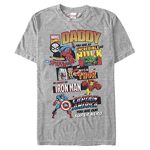 Marvel Unisex Avengers Classic Ultimate Dad Organic Short Sleeve T-shirt, Melange Grey, XXL von Marvel