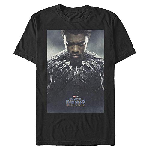 Marvel Unisex Black Panther Tchalla Poster Organic Short Sleeve T-shirt, Schwarz, L von Marvel