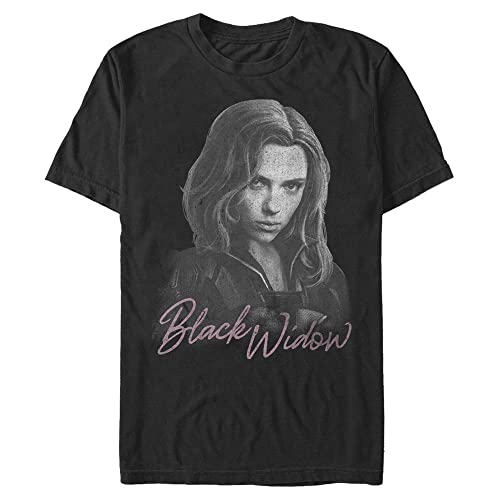 Marvel Unisex Black Widow Black Widow Mono Organic Short Sleeve T-shirt, Schwarz, XL von Marvel