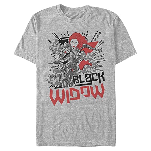 Marvel Unisex Black Widow Black Widow Tone Organic Short Sleeve T-shirt, Melange Grey, XL von Marvel