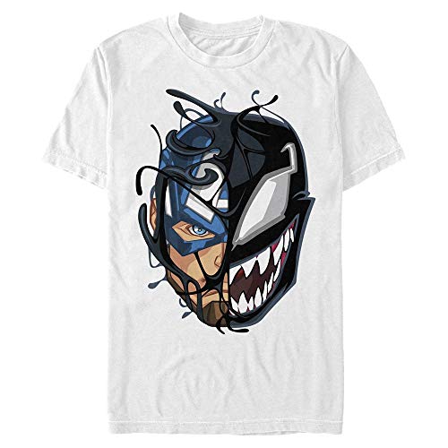 Marvel Unisex Captain Venom Organic Short Sleeve T-Shirt, White, L von Marvel