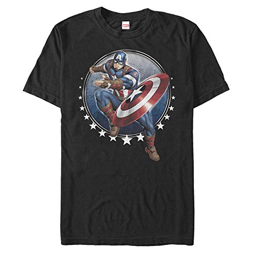 Marvel Unisex Classic-Captain Toss Organic Short Sleeve T-Shirt, Black, XXL von Marvel