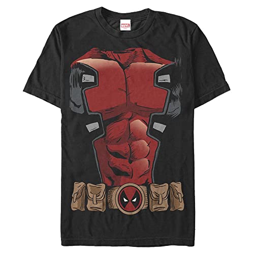 Marvel Unisex Deadpool Armor Organic Short Sleeve T-Shirt, Black, L von Marvel