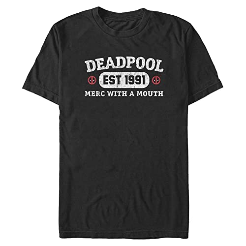 Marvel Unisex Deadpool Athletic Merc Organic Short Sleeve T-shirt, Schwarz, XL von Marvel