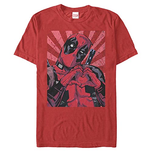 Marvel Unisex Deadpool-Close Heart Pool Organic Short Sleeve T-Shirt, Red, XL von Marvel