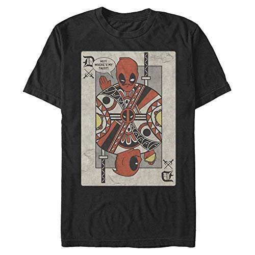 Marvel Unisex Deadpool Deadpool Playing Card Organic Short Sleeve T-shirt, Schwarz, XXL von Marvel