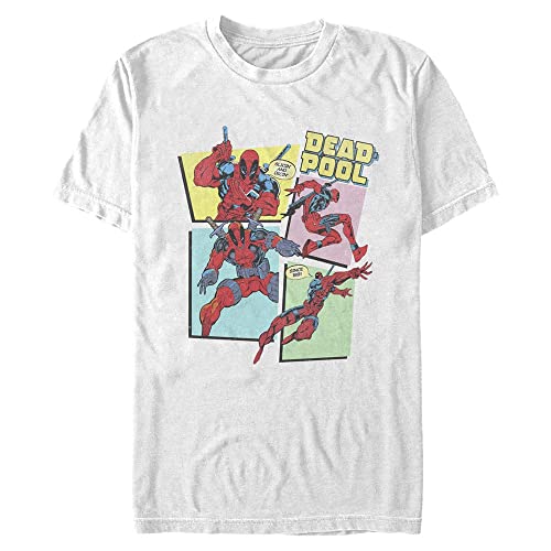 Marvel Unisex Deadpool Dp 90's Group Panels Organic Short Sleeve T-shirt, Weiß, L von Marvel