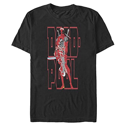 Marvel Unisex Deadpool Issues Organic Short Sleeve T-Shirt, Black, S von Marvel