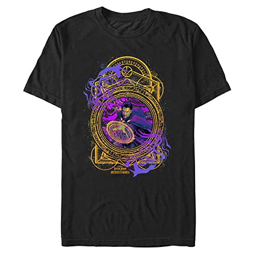 Marvel Unisex Doctor Strange in The Multiverse Of Madness Neon Strange Organic Short Sleeve T-shirt, Schwarz, L von Marvel