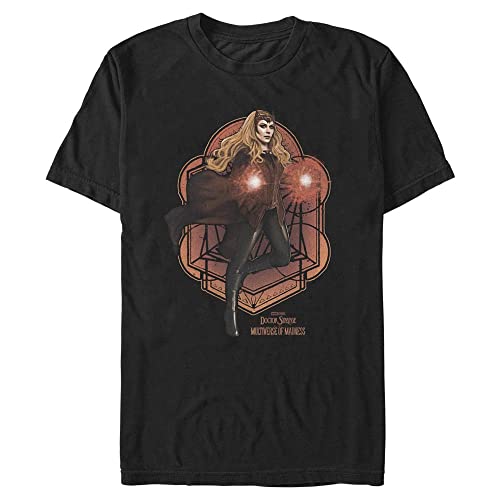 Marvel Unisex Doctor Strange in The Multiverse of Madness-Wanda Mandala Organic Short Sleeve T-Shirt, Black, XL von Marvel