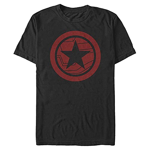 Marvel Unisex Falcon and The Winter Soldier-Red Shield Organic Short Sleeve T-Shirt, Black, XL von Marvel